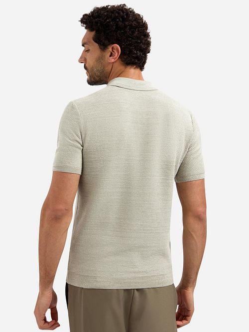 No Excess Stickad Polotröja Taupe Model / Achterkant