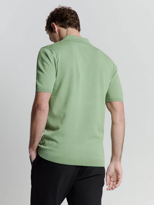 No Excess Strikket Poloshirt Grøn Model / Achterkant