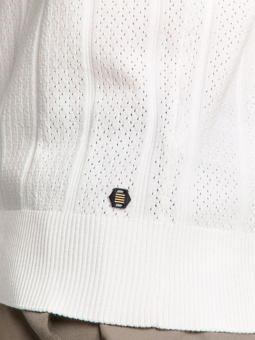 No Excess Strikket Poloskjorte i Off White Model / Detail