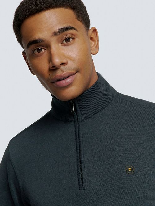 No Excess sweter z półgolfem typu half zip w kolorze granatowym Model / Voorkant