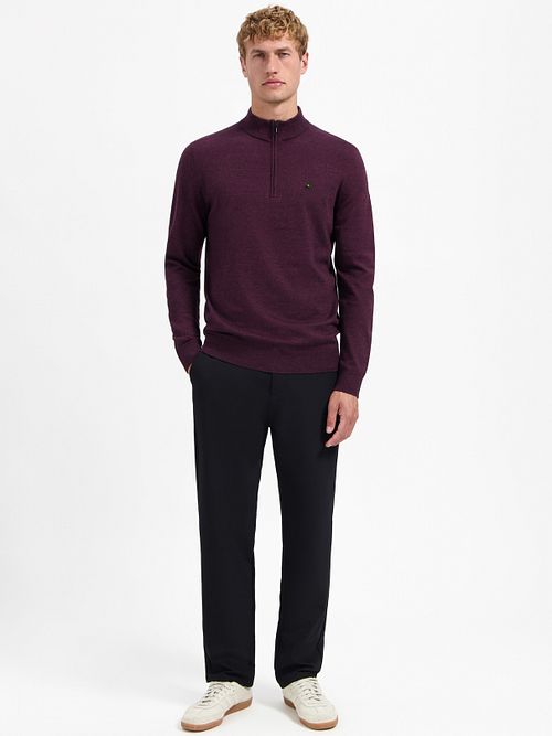 Sweter No Excess Half Zip w kolorze bordowego melanżu Model / Voorkant