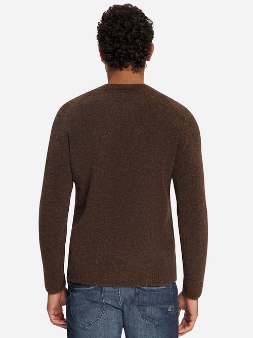 No Excess Trui Bouclé Melange Bruin Model / Achterkant