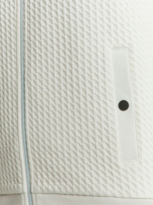 No Excess Vest Zipper Jacquard Chalk Model / Detail