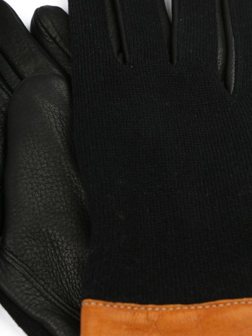 Hestra Gants Wool Tricot Noir En Cuir Product / Detail