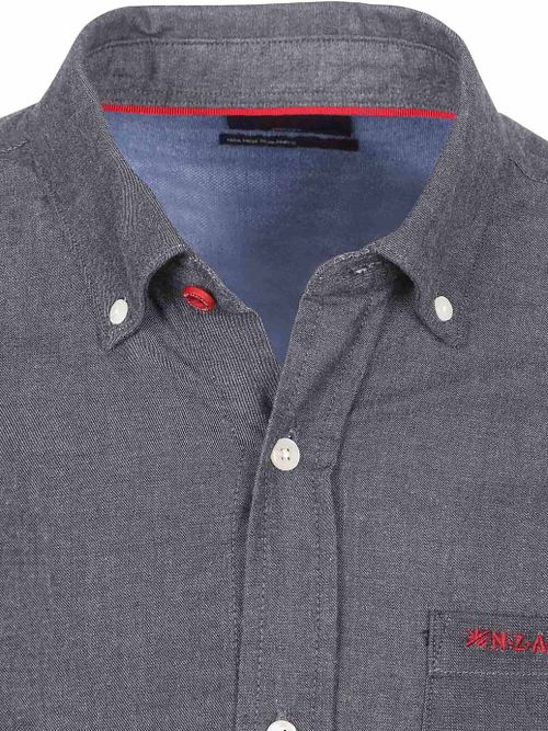 NZA Chemise James Twill Mélange Marine Product / Detail