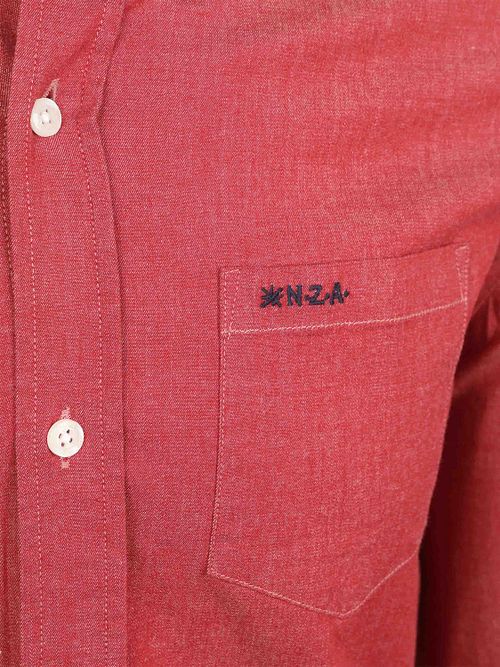 NZA Chemise James Twill Mélange Rouge Product / Detail