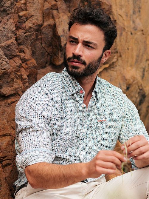 NZA Chemise Kayson Print Multicolour Model / Sfeerbeeld