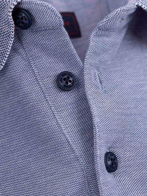 NZA Longsleeve Polo Hamton Piqué Blauw Model / Detail