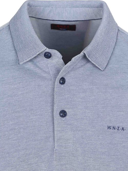 NZA Longsleeve Polo Hamton Piqué Bleu Product / Detail