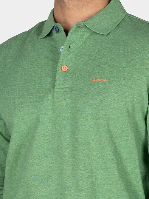 NZA Longsleeve Polo Marshall Classic Army Model / Detail