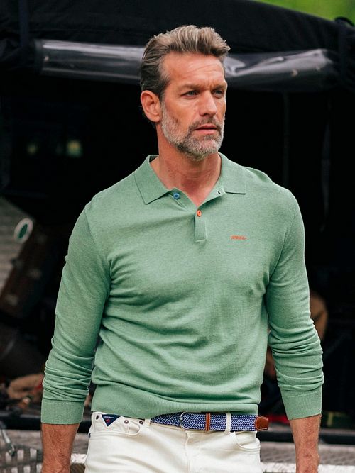 NZA Longsleeve Polo Marshall Classic Army Model / Sfeerbeeld