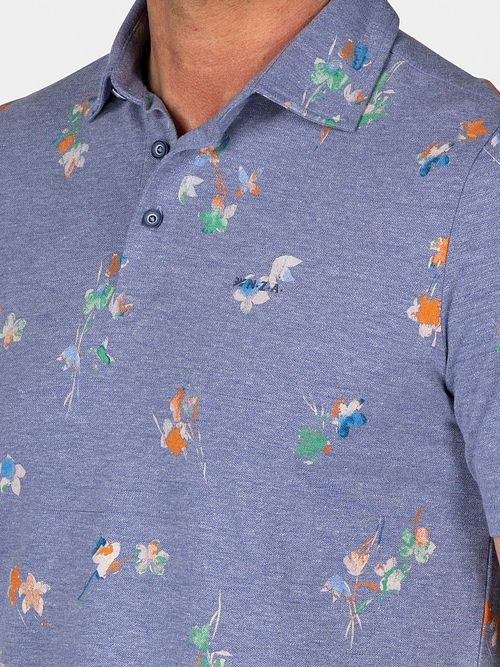 NZA Polo Russell Dusk Navy Model / Detail