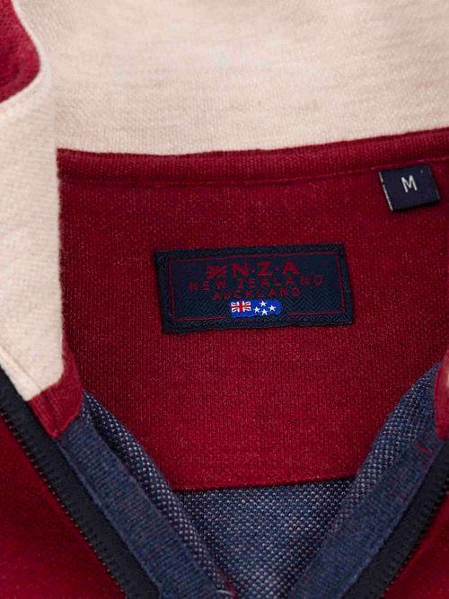 NZA Samuel Sweter Half-Zip Cherry Red Product / Detail