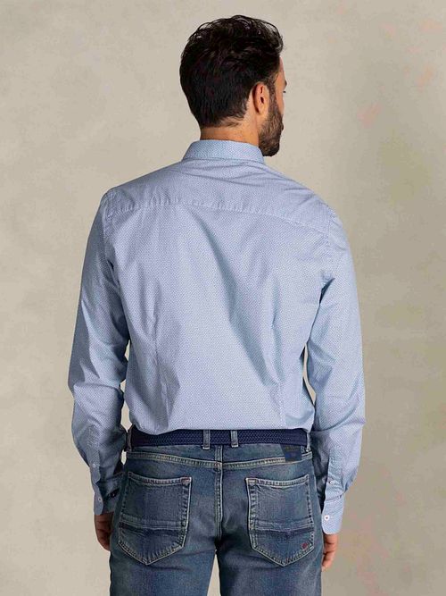 NZA Shirt Adriel Poplin Blauw Model / Achterkant