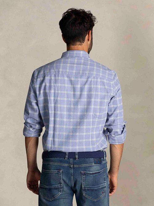 NZA Shirt Armando Flanel Ruit Blauw Model / Achterkant