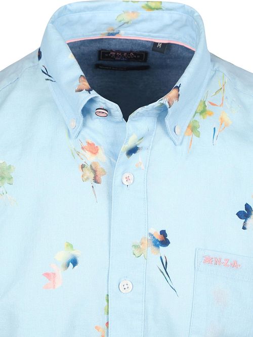 NZA Shirt Kane Linen Blend Bleu Clair Product / Detail