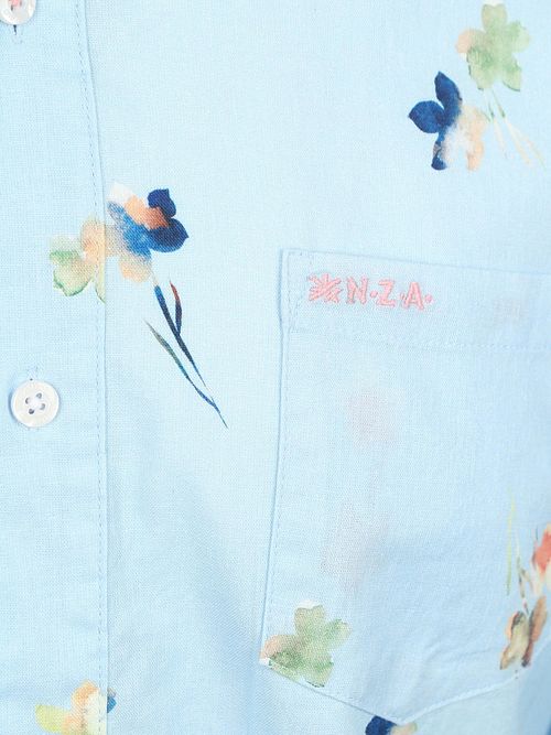 NZA Shirt Kane Linnen Blend Lichtblauw Product / Detail