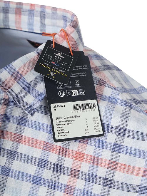 NZA Shirt Picton Linen Blend Checks Multicolour