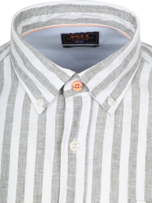NZA Shirt Picton Linen Blend Stripe Vert Product / Detail