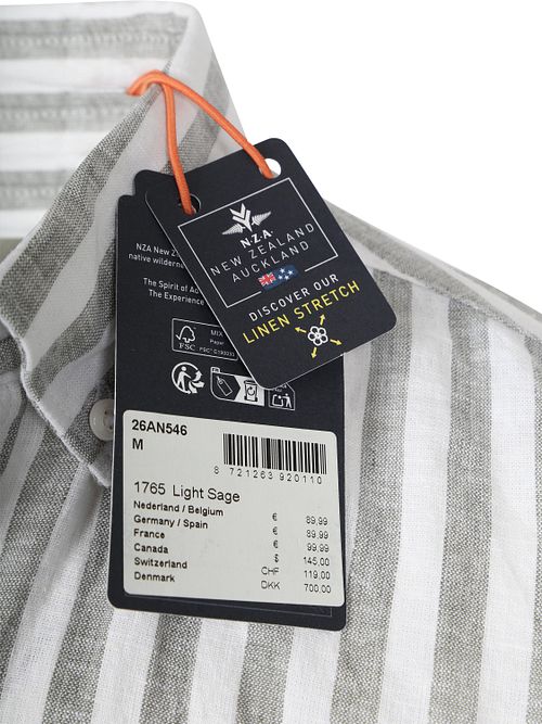 NZA Shirt Picton Linnen Blend Streep Groen Product / Detail