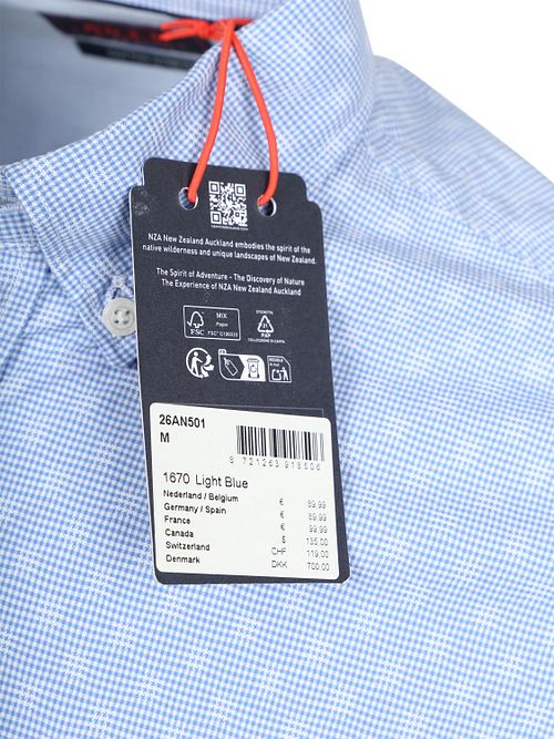 NZA Shirt Tuki Jacquard Print Blau