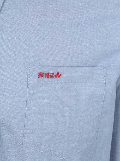 NZA Skjorta James Twill Melange Blå Product / Detail