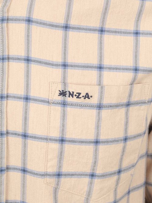NZA Skjorte Armando Flanell Ruter Beige Product / Detail
