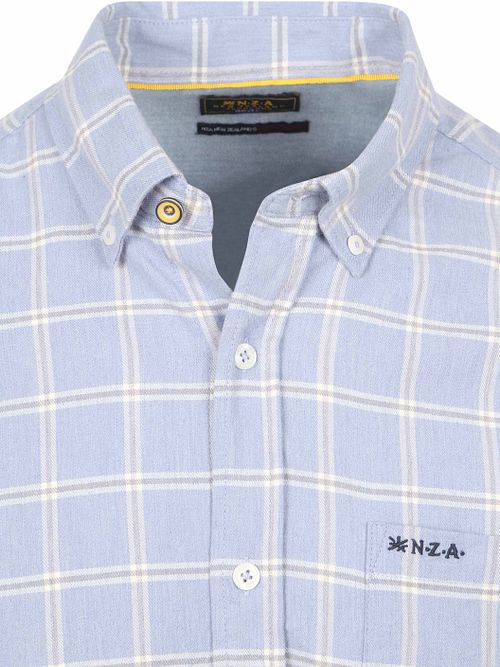 NZA Skjorte Armando Flannel Ternet Blå Product / Detail