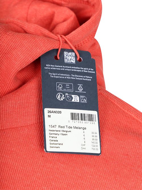 NZA Sweat à capuche French Rib Garment Washed Rouge Product / Detail