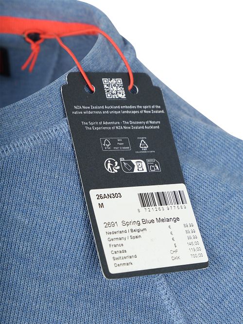 NZA Sweater French Rib Huntly Blå Product / Detail