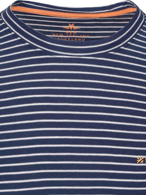 NZA T-shirt Jersey Stripe Navy Sky Product / Detail
