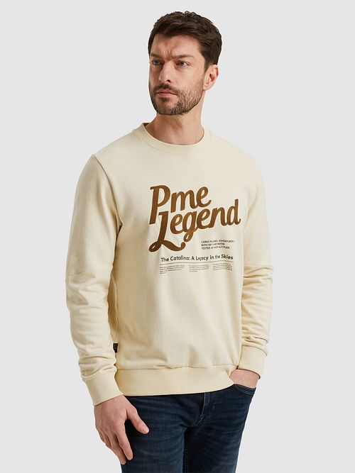 PME Legend Sweater Logo Bone White