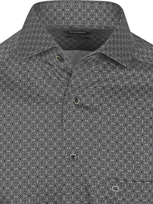 OLYMP Luxor Camicia stampata antracite Product / Detail
