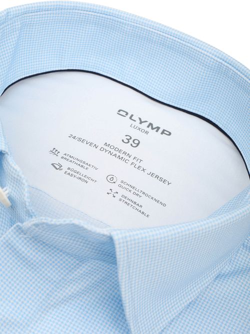 Olymp Chemise Luxor Pied De Poule Bleu Product / Detail