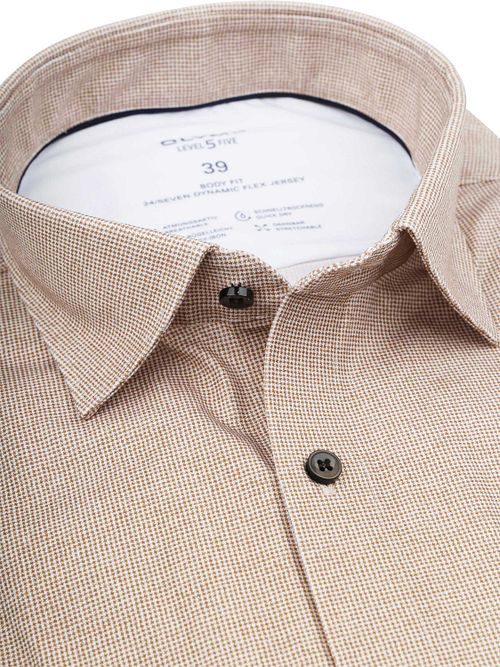 OLYMP Chemise Level 5 24/Seven Pied De Poule Marron Product / Detail