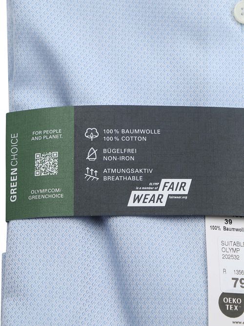 Olymp Chemise Luxor Diamond Structure Bleu Clair Product / Detail