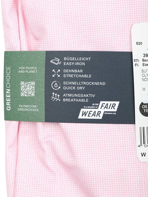 Olymp Chemise Luxor Pied De Poule Rose Product / Detail