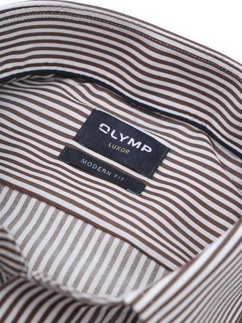 Olymp Chemise Luxor Rayé Marron Product / Detail