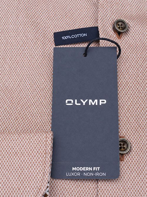 Olymp Luxor Overhemd Structure Nougat