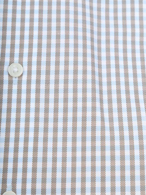 OLYMP Luxor Hemd Checks Beige Blau Product / Detail