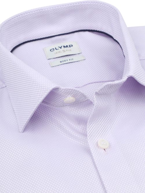 OLYMP Level 5 Dobby Overhemd Roze Model / Voorkant