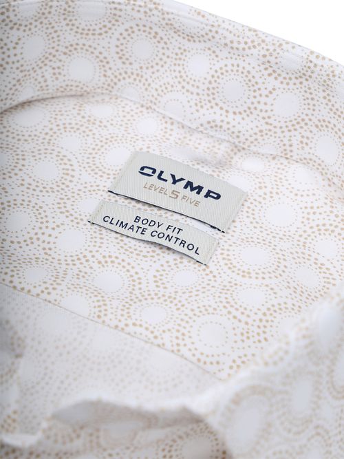 OLYMP Level Five Camisa Elegante Print Beige Product / Detail