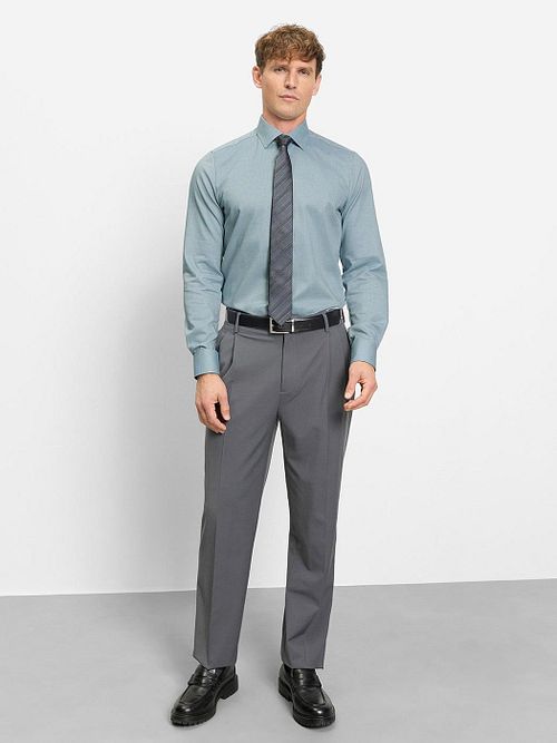 Olymp Level Five Shirt Extra Long Sleeve Structure Blue Model / Voorkant