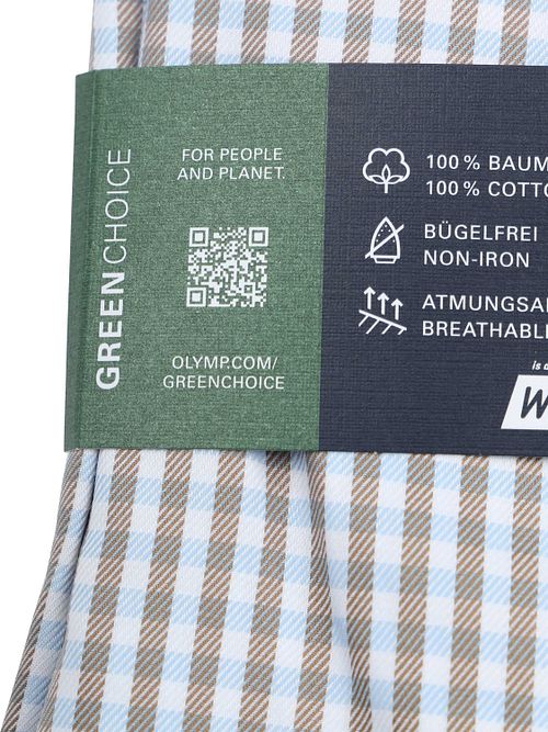 OLYMP Luxor Camicia Checks Beige Blue Product / Detail