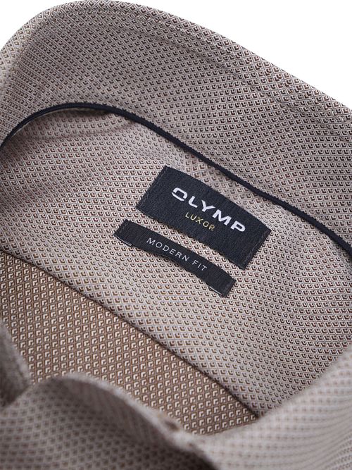 OLYMP Luxor Camicia Diamond Structure Marrone Product / Detail