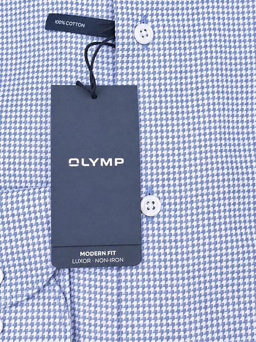 Olymp Luxor Overhemd Hooks Blauw
