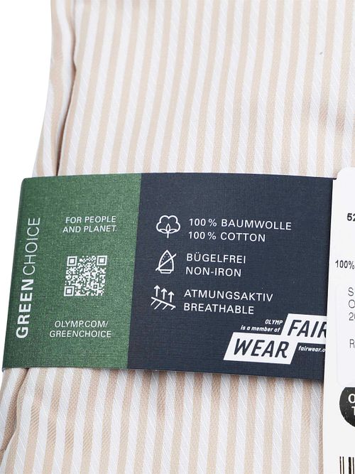 Olymp Luxor Overhemd Strepen Beige Product / Detail