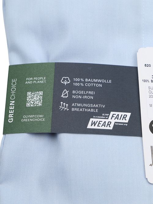 Olymp Luxor Shirt Contrast Button Light Blue Product / Detail