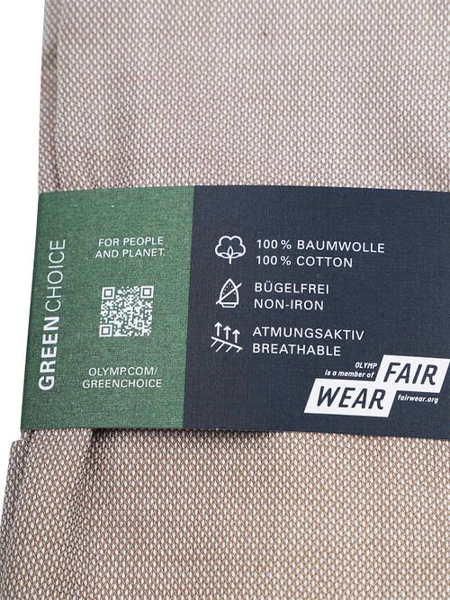 Olymp Luxor Short Sleeve Skjorte Struktur Taupe Product / Detail