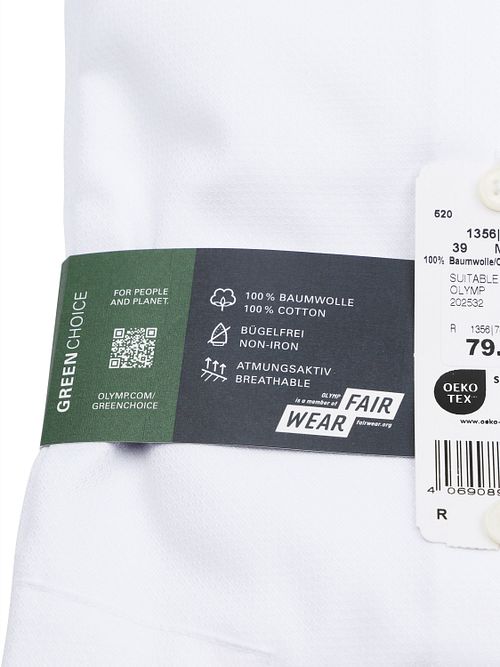 Olymp Luxor Skjorta Diamond Struktur Vit Product / Detail